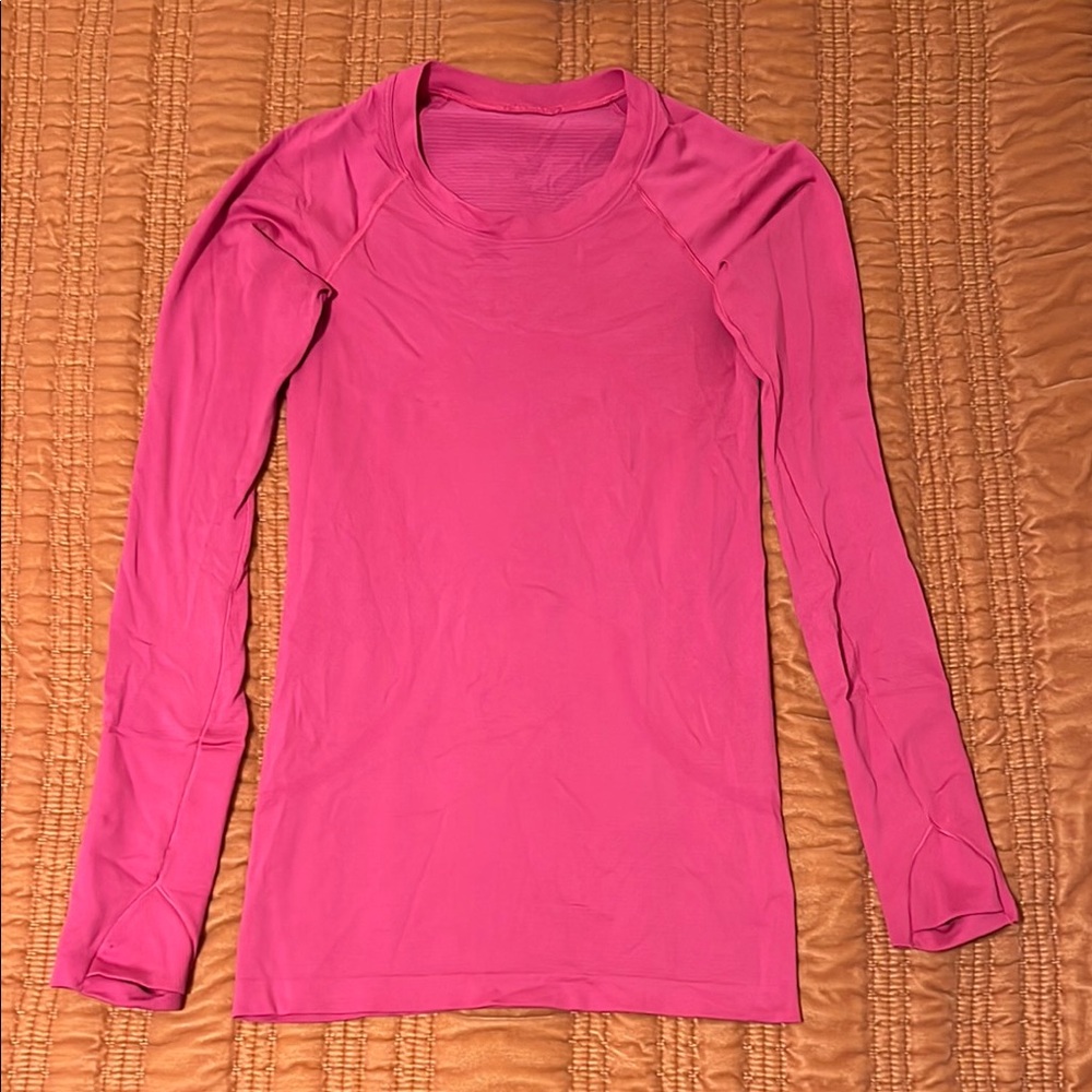 Women's Pink Lululemon Swiftly Long Sleeve Top